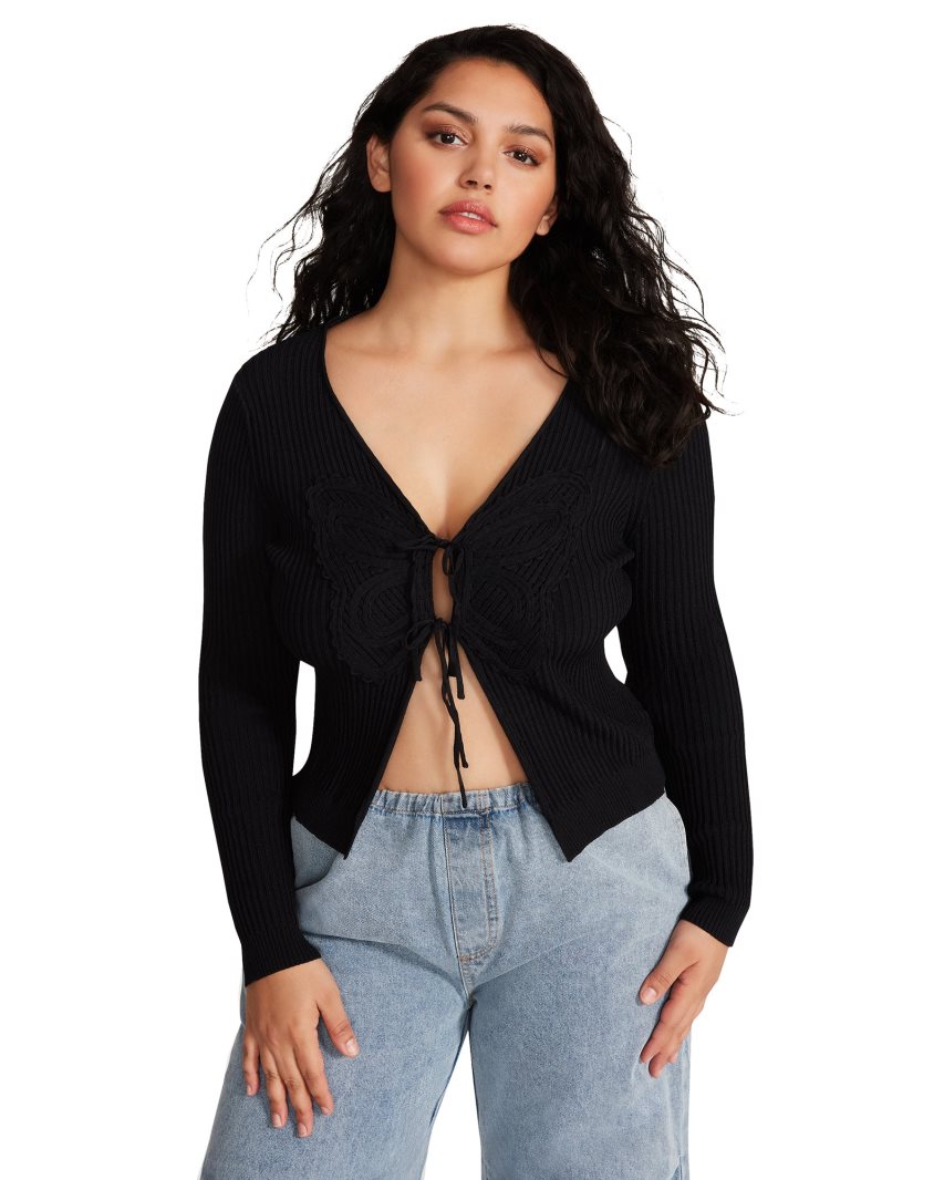 Cardigan γυναικεια Steve Madden Emilia μαυρα | GR-9276WOB