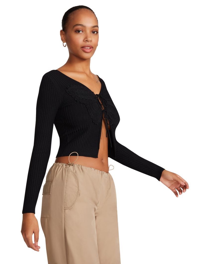 Cardigan γυναικεια Steve Madden Emilia μαυρα | GR-9276WOB