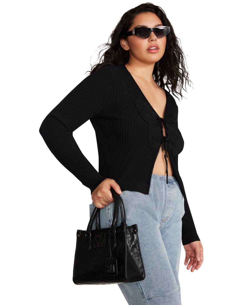 Cardigan γυναικεια Steve Madden Emilia μαυρα | GR-9276WOB
