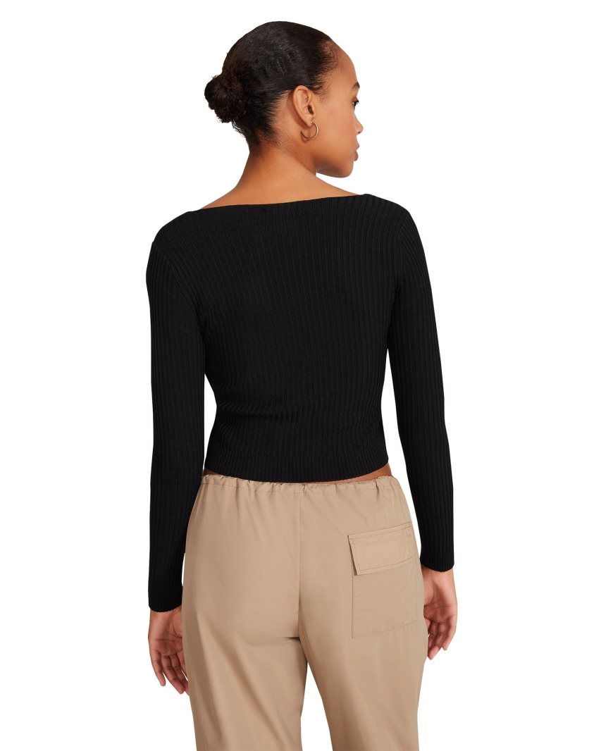 Cardigan γυναικεια Steve Madden Emilia μαυρα | GR-9276WOB