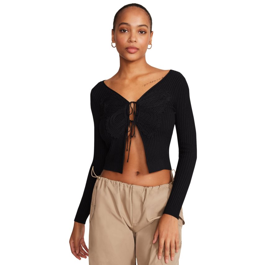 Cardigan γυναικεια Steve Madden Emilia μαυρα | GR-9276WOB