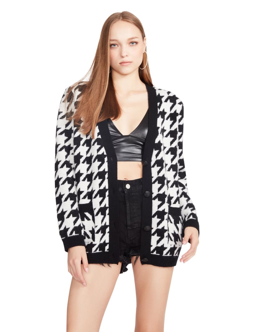 Cardigan γυναικεια Steve Madden Marina μαυρα ασπρα | GR-581OMDF