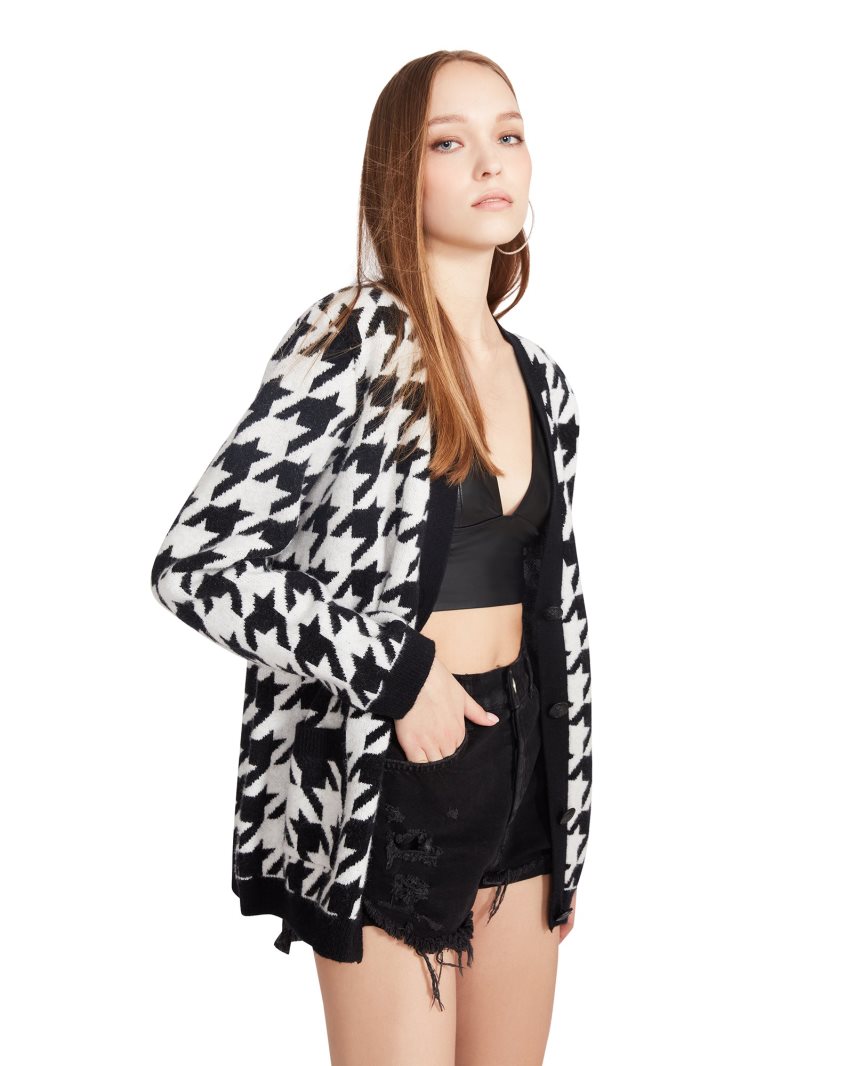 Cardigan γυναικεια Steve Madden Marina μαυρα ασπρα | GR-581OMDF