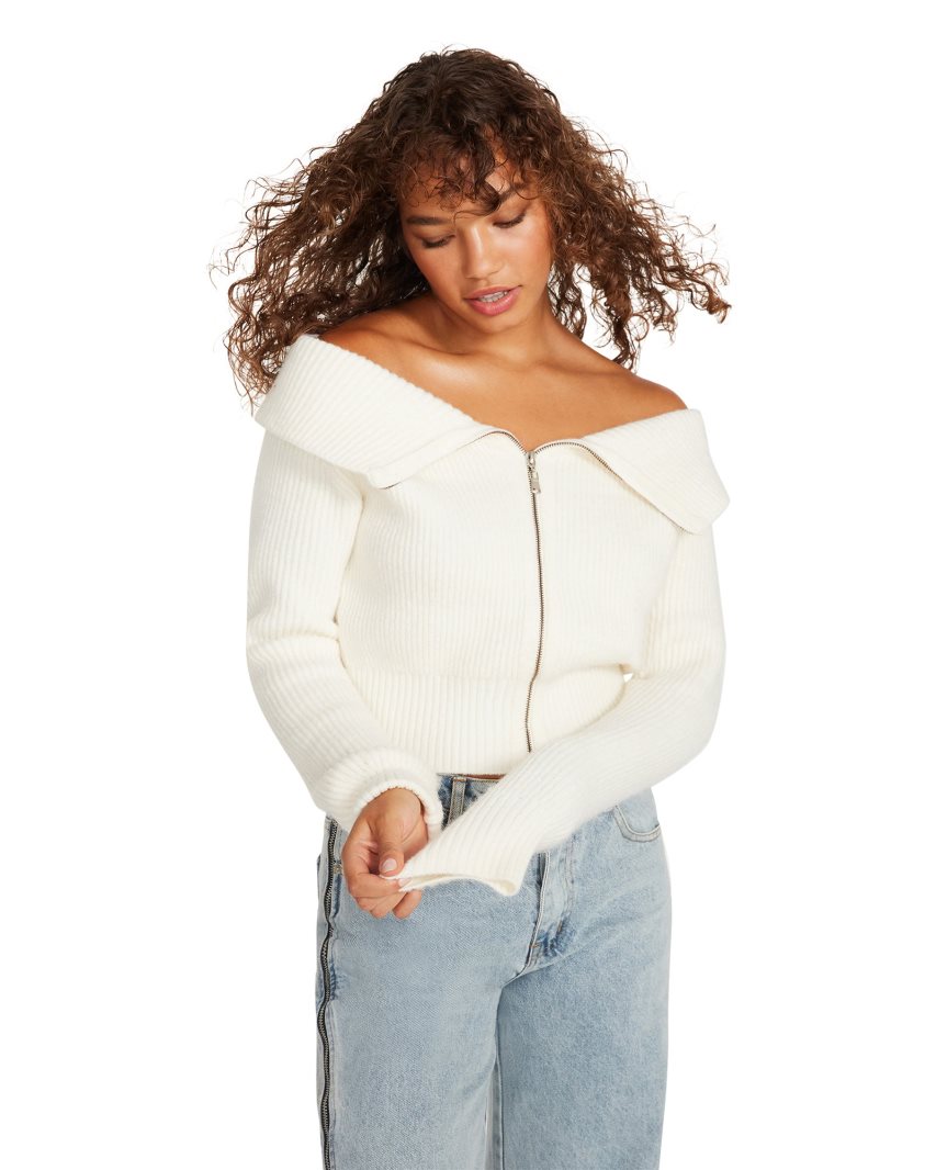 Cardigan γυναικεια Steve Madden Syd ασπρα | GR-O385ESQ