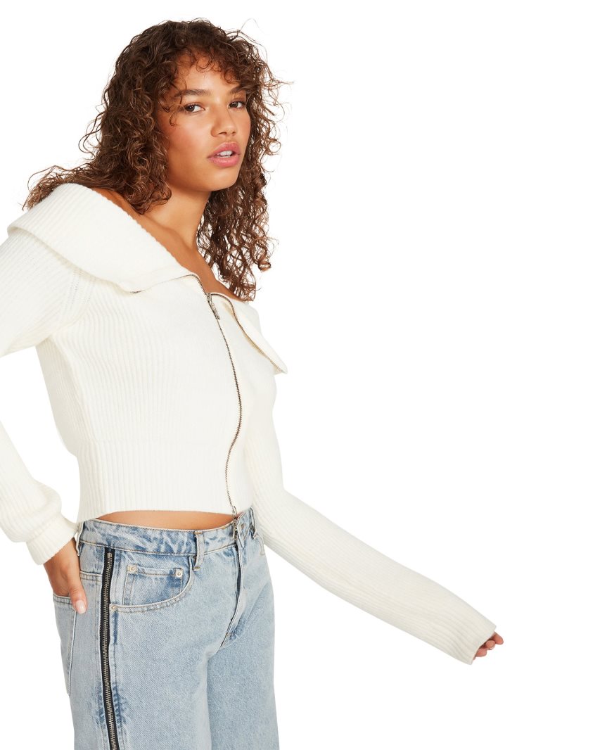 Cardigan γυναικεια Steve Madden Syd ασπρα | GR-O385ESQ