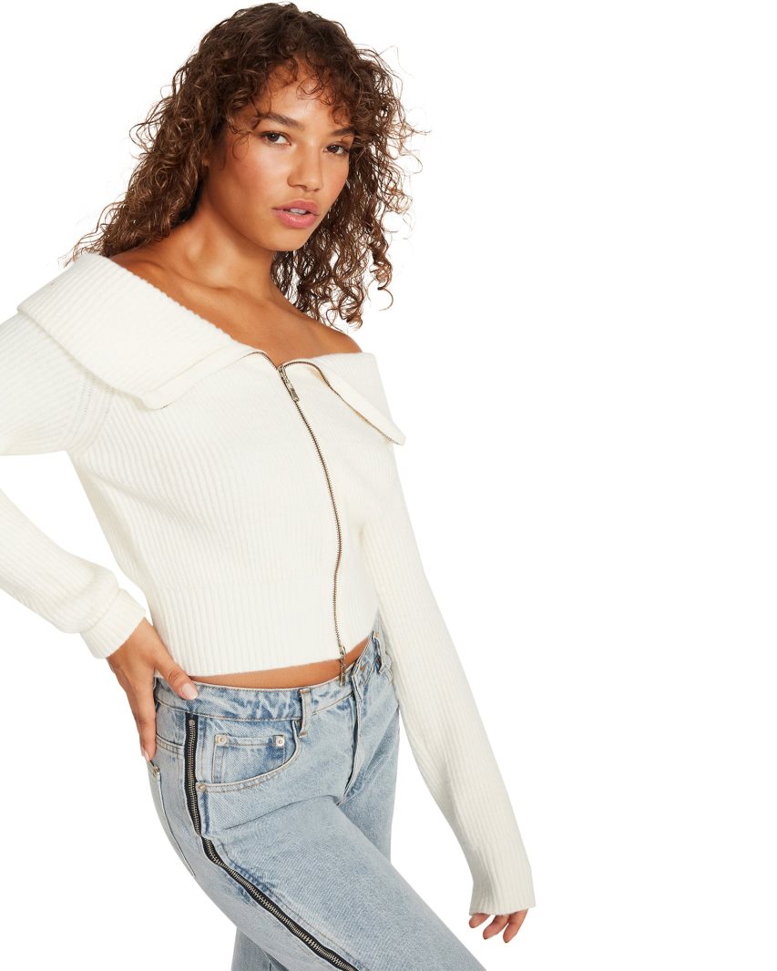 Cardigan γυναικεια Steve Madden Syd ασπρα | GR-O385ESQ