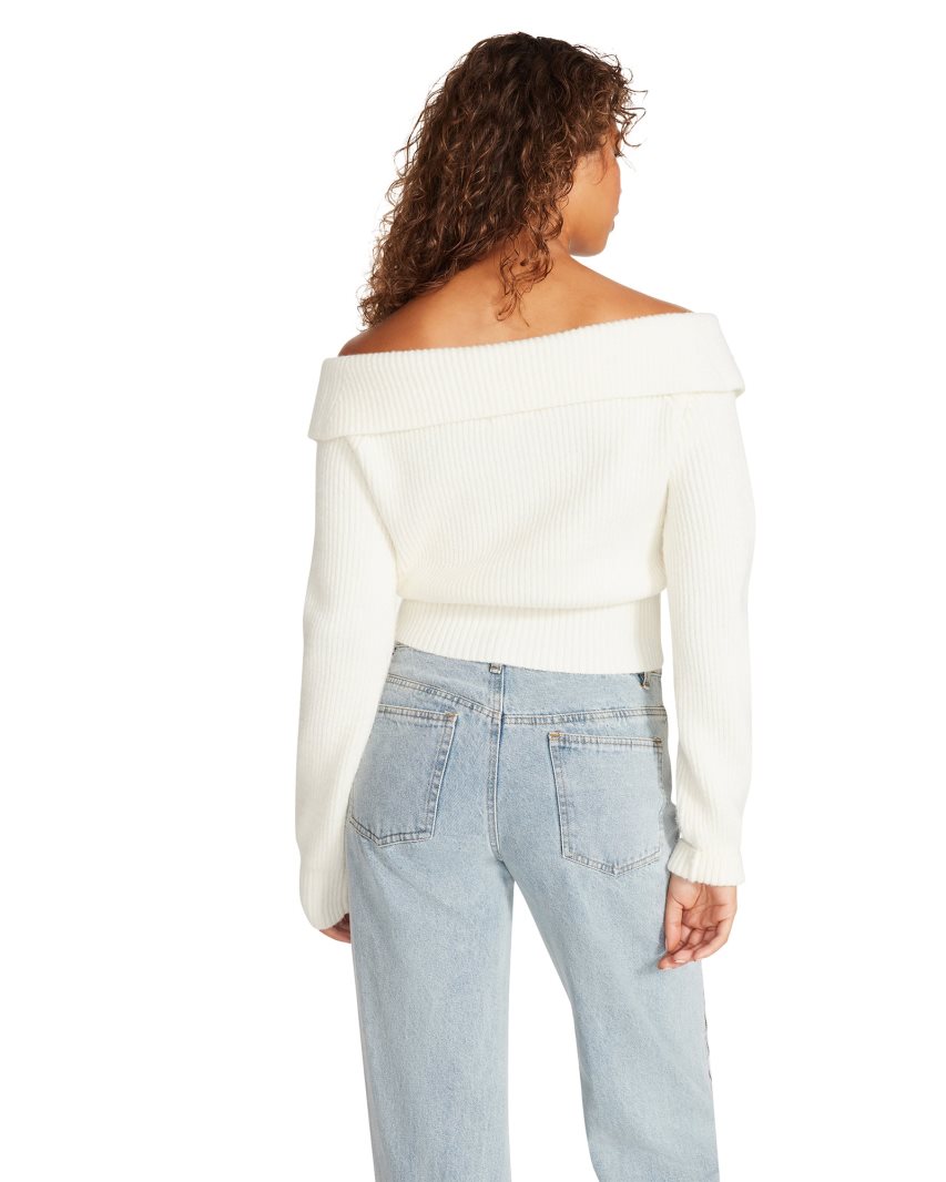 Cardigan γυναικεια Steve Madden Syd ασπρα | GR-O385ESQ