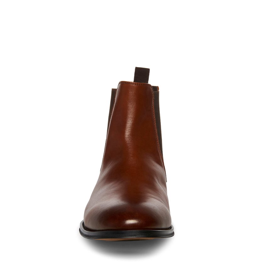 Chelsea Boots ανδρικα Steve Madden Adamo δερματινα σκούρο καφε | GR-O485JPT