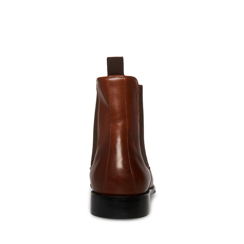Chelsea Boots ανδρικα Steve Madden Adamo δερματινα σκούρο καφε | GR-O485JPT
