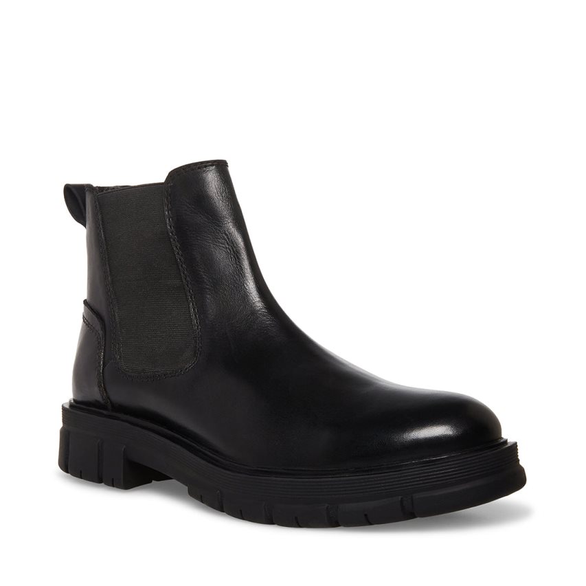 Chelsea Boots ανδρικα Steve Madden Adonis δερματινα μαυρα | GR-8297IOB