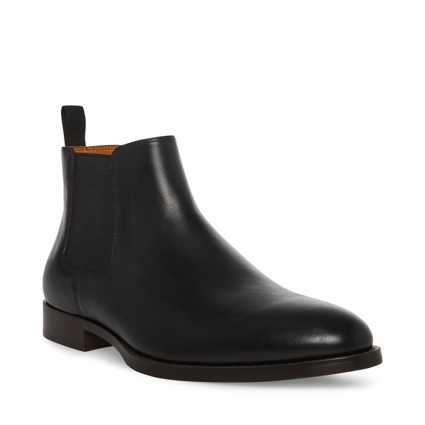 Chelsea Boots ανδρικα Steve Madden Agate δερματινα μαυρα | GR-4753AZG