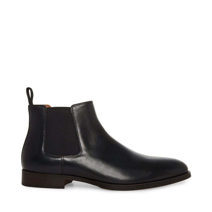 Chelsea Boots ανδρικα Steve Madden Agate δερματινα μαυρα | GR-4753AZG