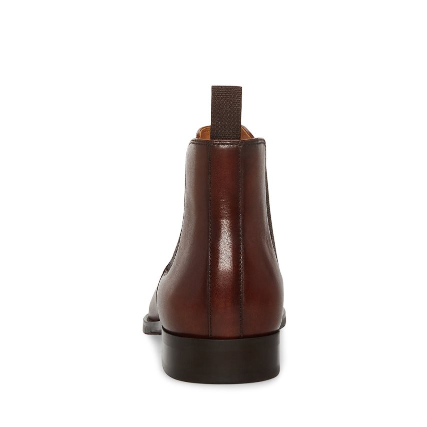 Chelsea Boots ανδρικα Steve Madden Agate δερματινα σκούρο καφε | GR-9136BSF