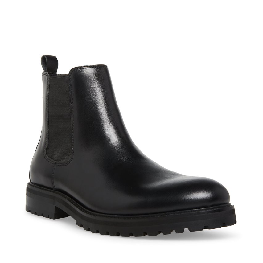 Chelsea Boots ανδρικα Steve Madden Duren δερματινα μαυρα | GR-8123ZYU