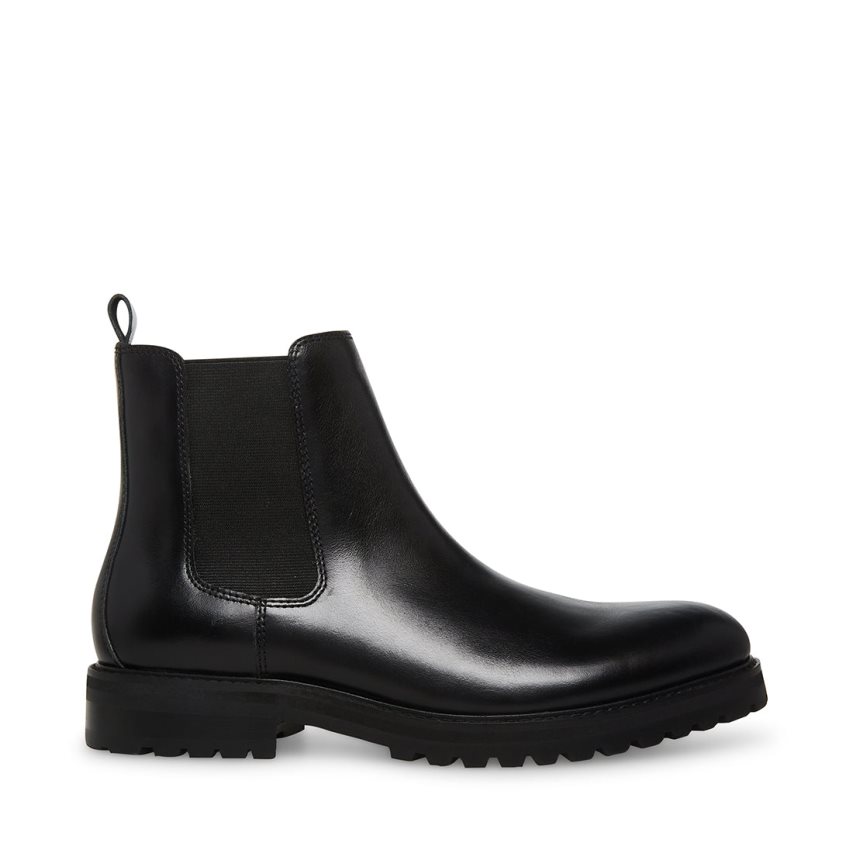 Chelsea Boots ανδρικα Steve Madden Duren δερματινα μαυρα | GR-8123ZYU