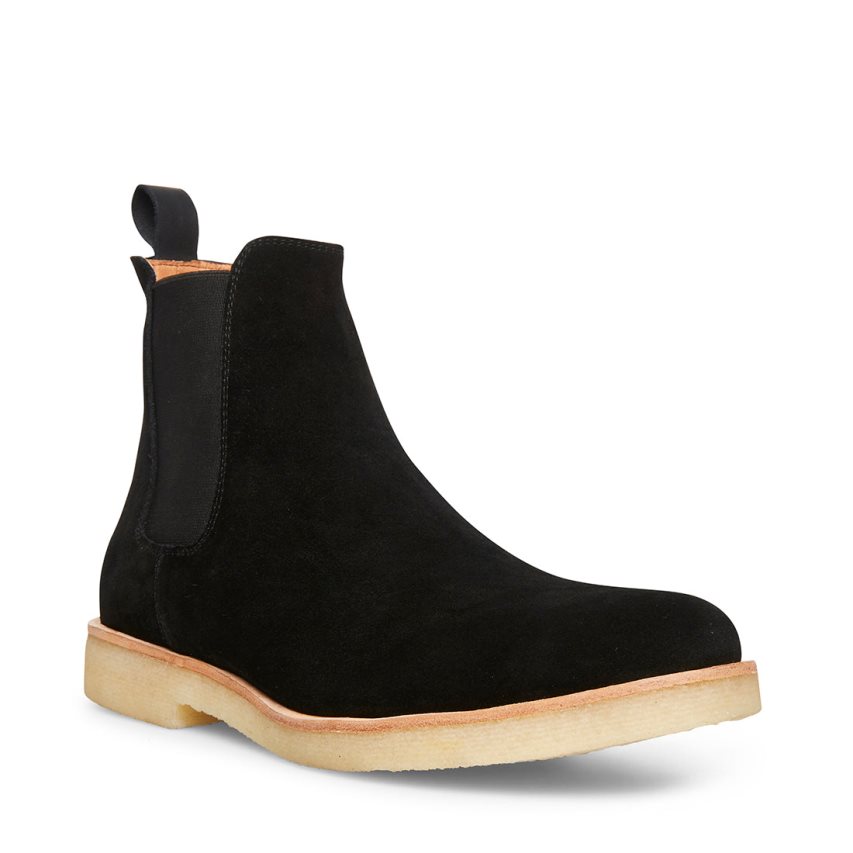 Chelsea Boots ανδρικα Steve Madden Wilshire σουετ μαυρα | GR-2O65BEK