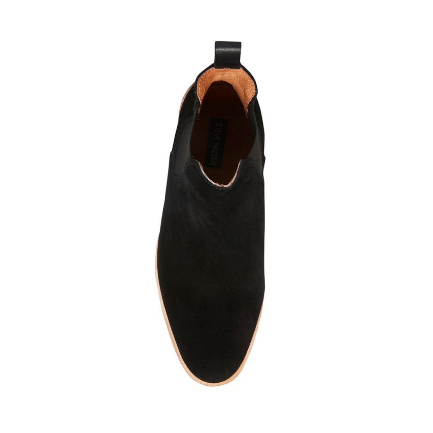 Chelsea Boots ανδρικα Steve Madden Wilshire σουετ μαυρα | GR-2O65BEK