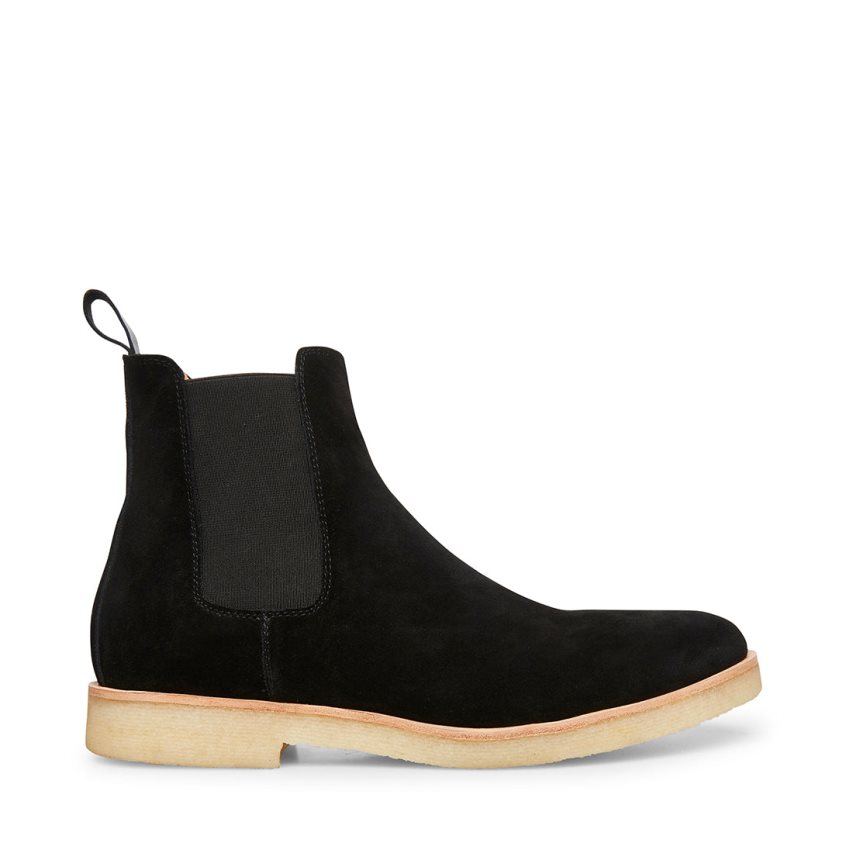 Chelsea Boots ανδρικα Steve Madden Wilshire σουετ μαυρα | GR-2O65BEK