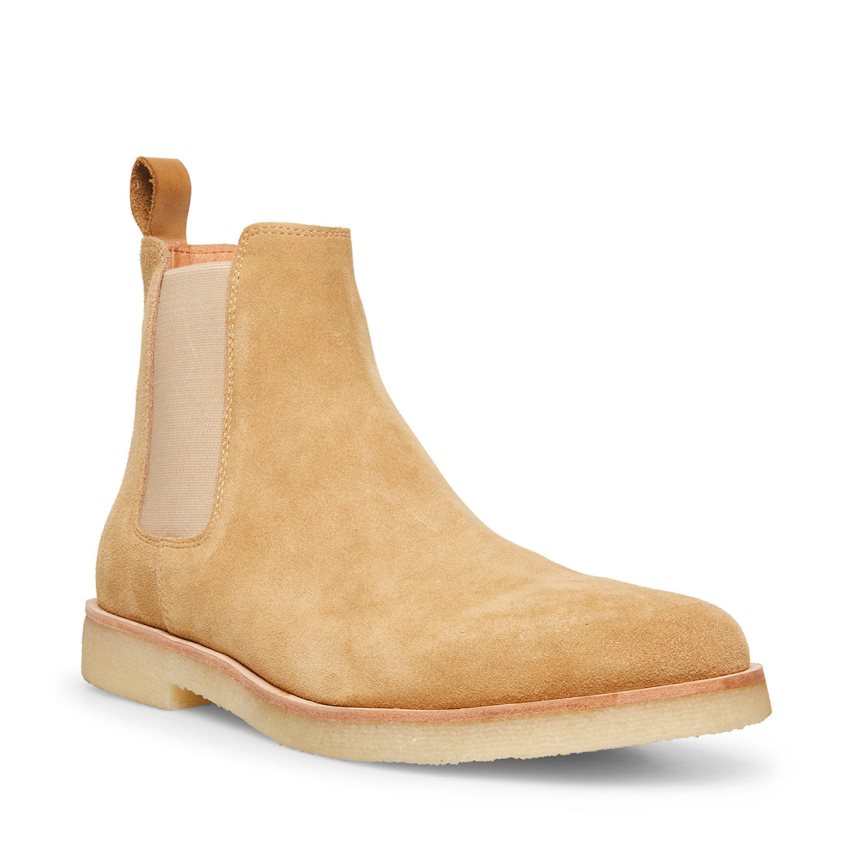 Chelsea Boots ανδρικα Steve Madden Wilshire σουετ ανοιχτο καφε | GR-8239OIF