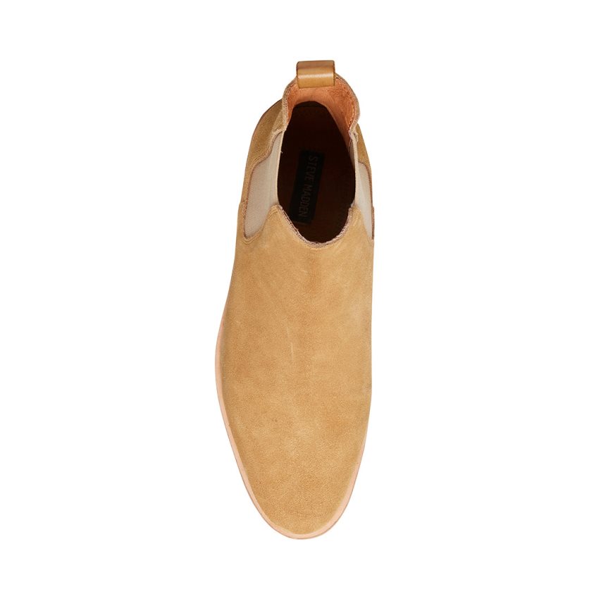 Chelsea Boots ανδρικα Steve Madden Wilshire σουετ ανοιχτο καφε | GR-8239OIF