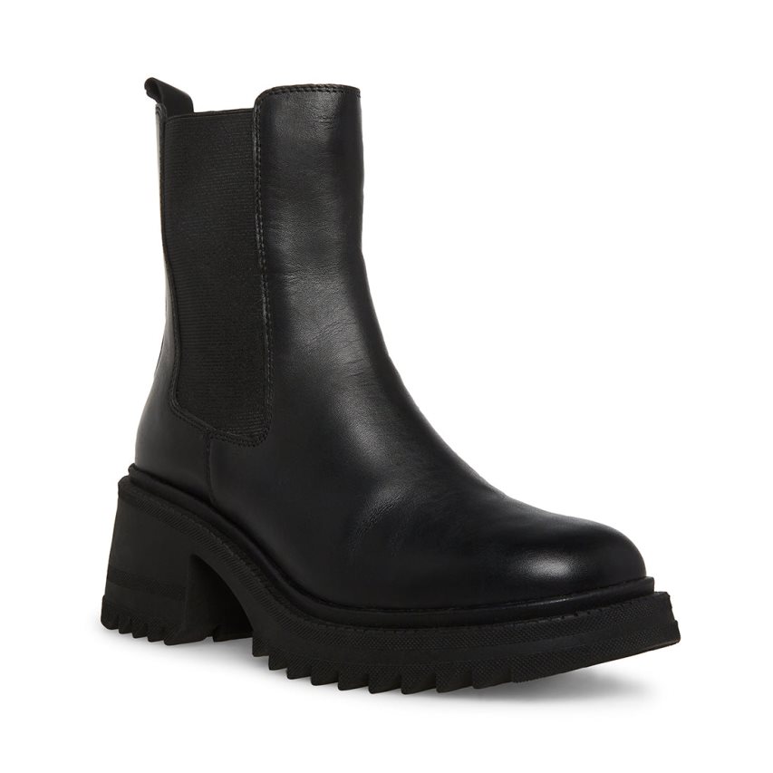 Chelsea Boots γυναικεια Steve Madden Garth δερματινα μαυρα | GR-7O29UPO