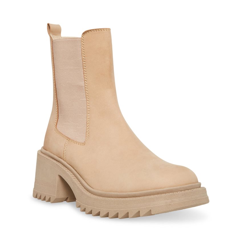 Chelsea Boots γυναικεια Steve Madden Garth δερματινα Μπεζ | GR-O635NCD