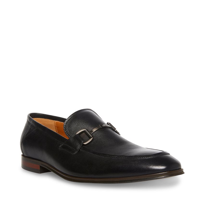 Loafers ανδρικα Steve Madden Aahron δερματινα μαυρα | GR-19O5KRB