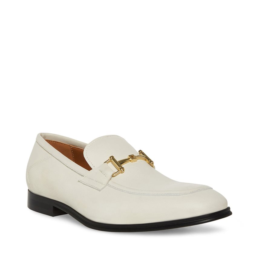 Loafers ανδρικα Steve Madden Archee δερματινα ασπρα | GR-41O3XUY