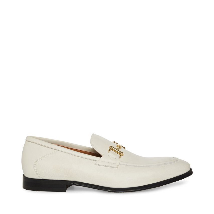 Loafers ανδρικα Steve Madden Archee δερματινα ασπρα | GR-41O3XUY