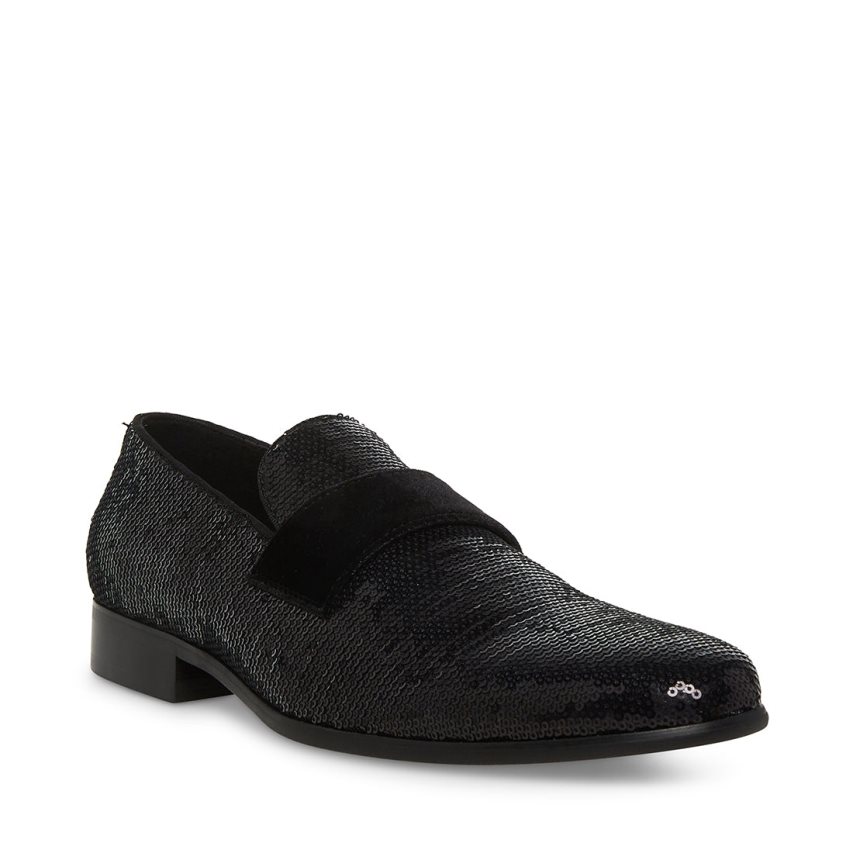 Loafers ανδρικα Steve Madden Arles Sequin μαυρα | GR-6O54FLH