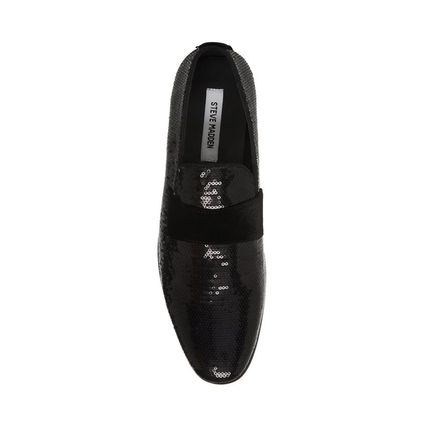 Loafers ανδρικα Steve Madden Arles Sequin μαυρα | GR-6O54FLH