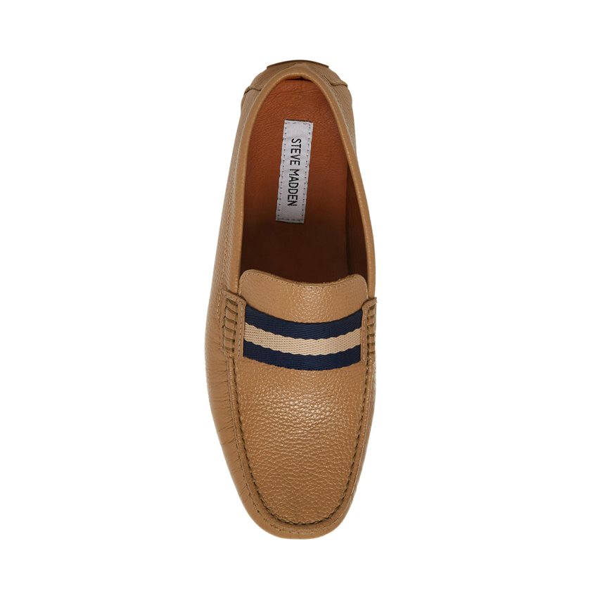 Loafers ανδρικα Steve Madden Baz δερματινα ανοιχτο καφε | GR-8912ZML