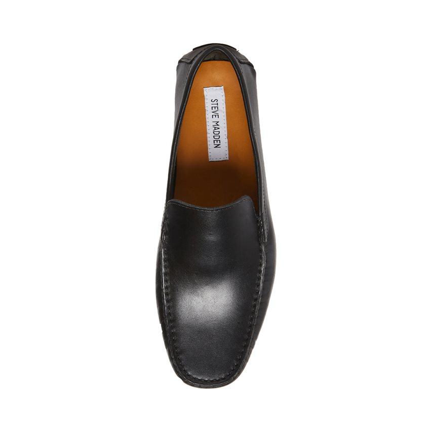 Loafers ανδρικα Steve Madden Bergamo δερματινα μαυρα | GR-3485RJC