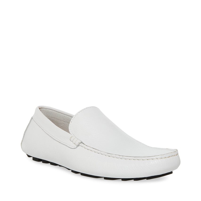 Loafers ανδρικα Steve Madden Bergamo δερματινα ασπρα | GR-7589RNJ