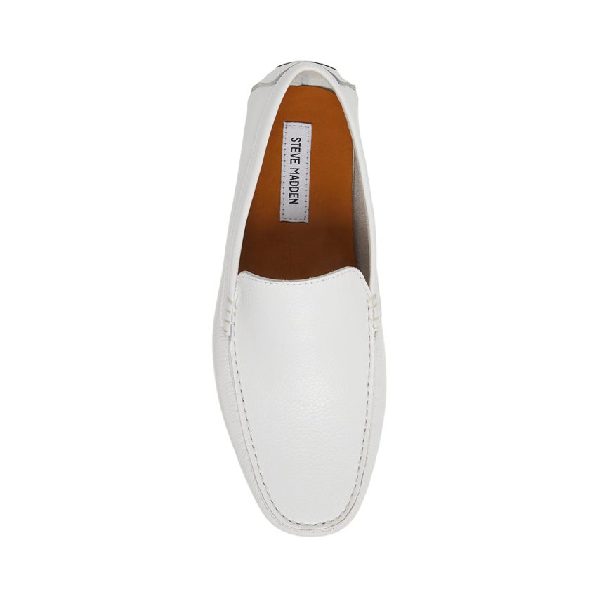 Loafers ανδρικα Steve Madden Bergamo δερματινα ασπρα | GR-7589RNJ