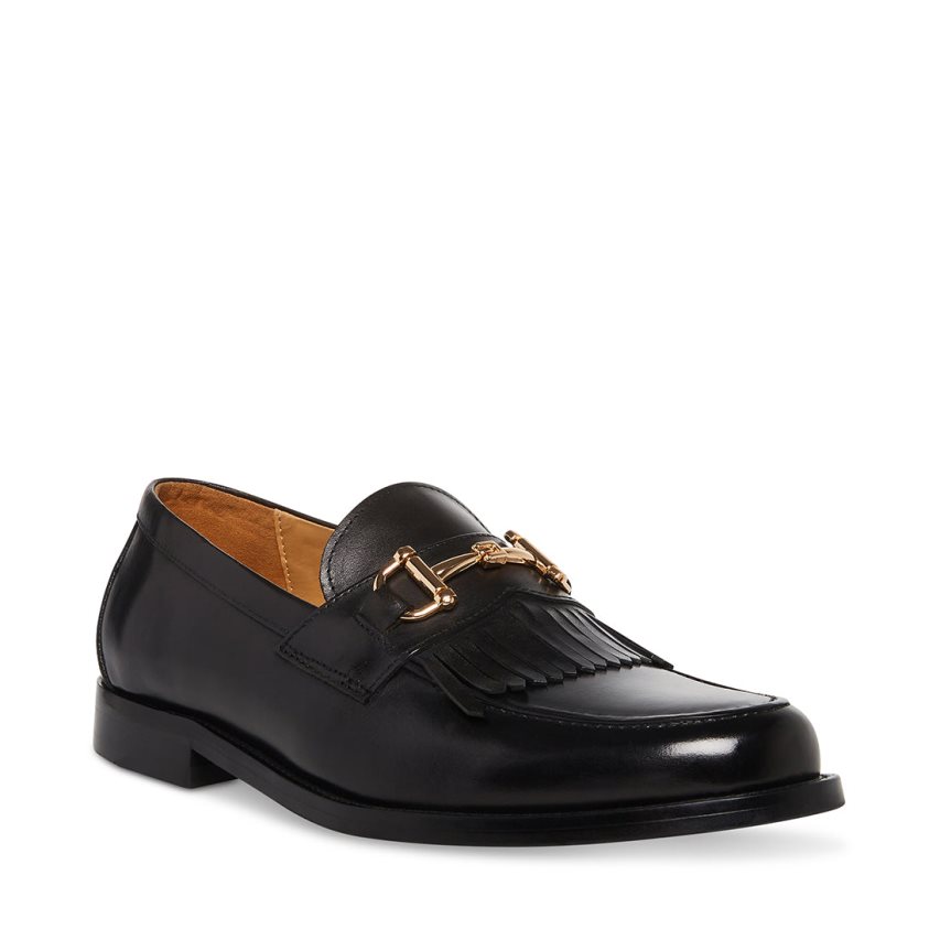 Loafers ανδρικα Steve Madden Bronson δερματινα μαυρα | GR-76O1FEZ