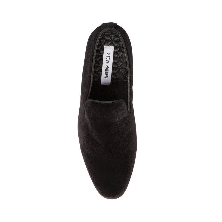Loafers ανδρικα Steve Madden Laight Velvet μαυρα | GR-9685PVW