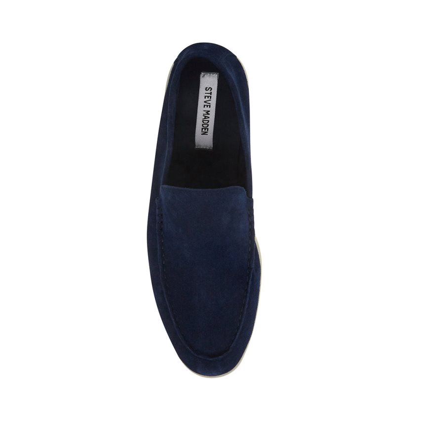 Loafers ανδρικα Steve Madden Larken σουετ μπλε | GR-2874HLS