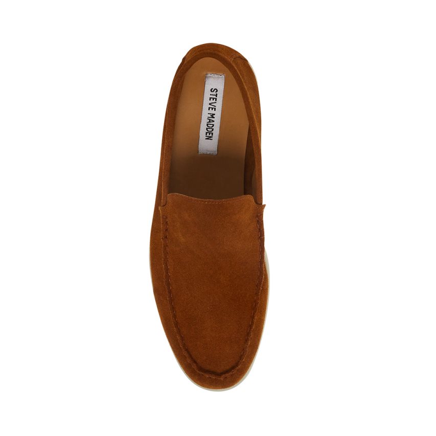 Loafers ανδρικα Steve Madden Larken σουετ καφε | GR-8125BDR