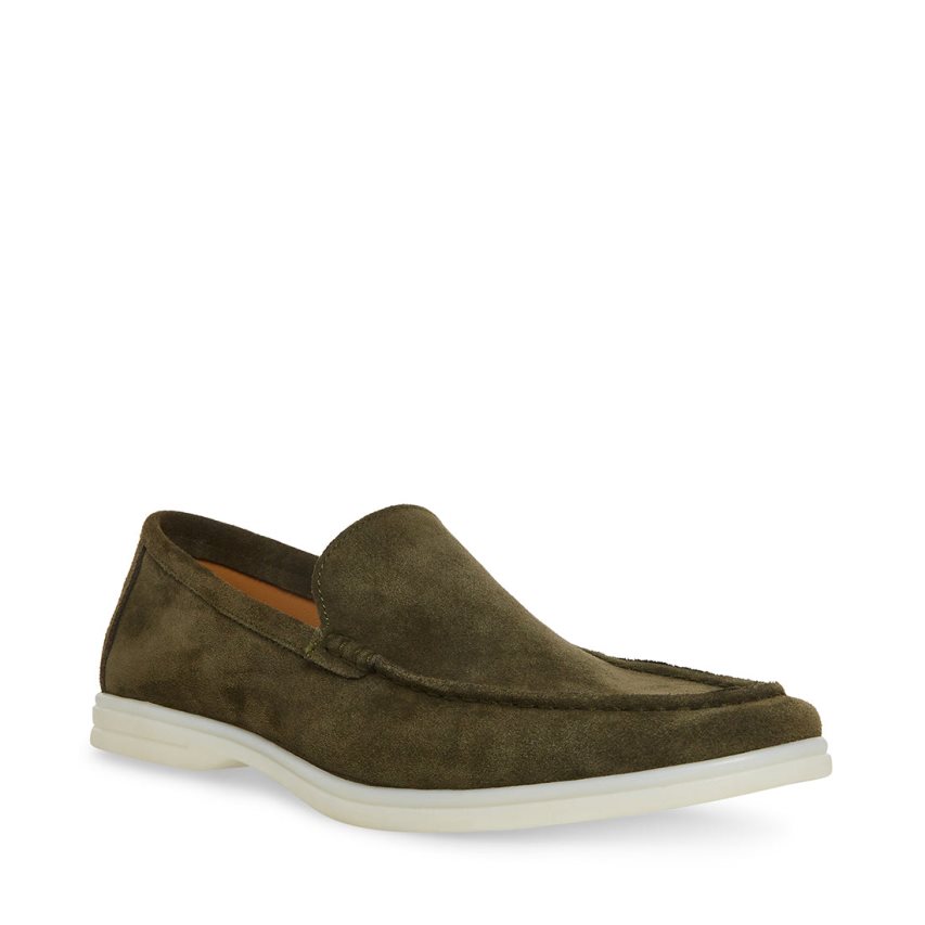 Loafers ανδρικα Steve Madden Larken σουετ Ελιά | GR-9O73OWC