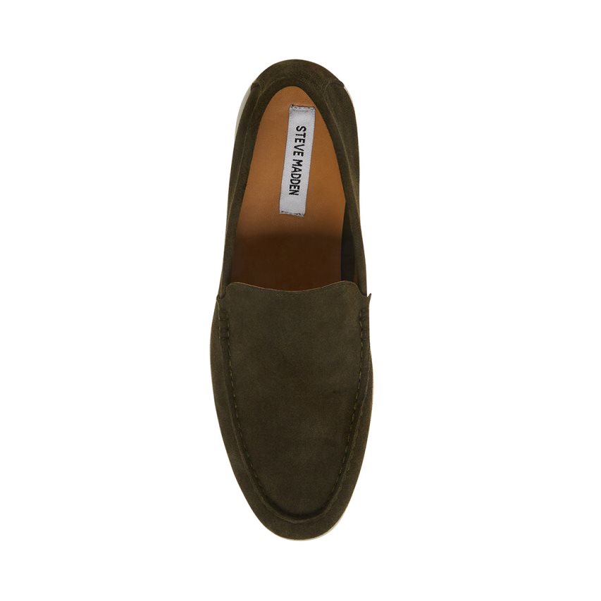 Loafers ανδρικα Steve Madden Larken σουετ Ελιά | GR-9O73OWC