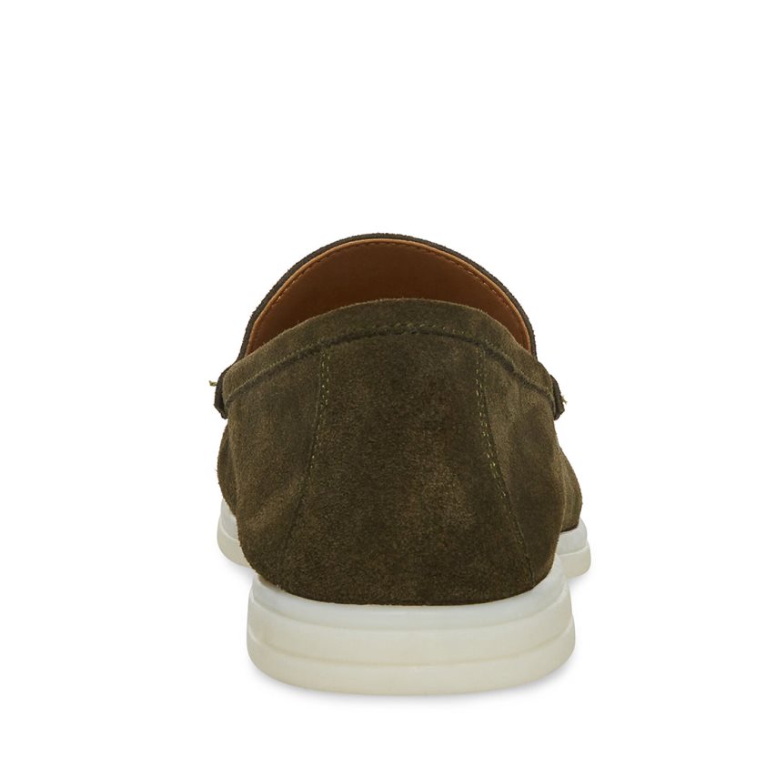 Loafers ανδρικα Steve Madden Larken σουετ Ελιά | GR-9O73OWC