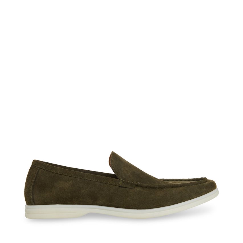 Loafers ανδρικα Steve Madden Larken σουετ Ελιά | GR-9O73OWC