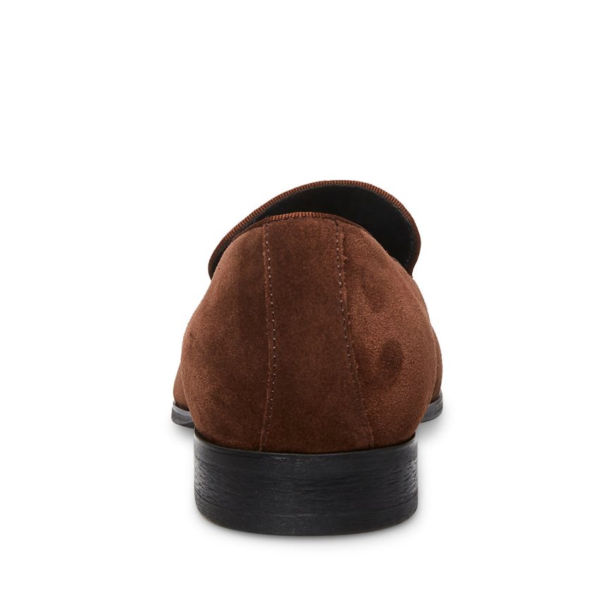 Loafers ανδρικα Steve Madden Parigi σουετ σκούρο καφε | GR-3581UYB