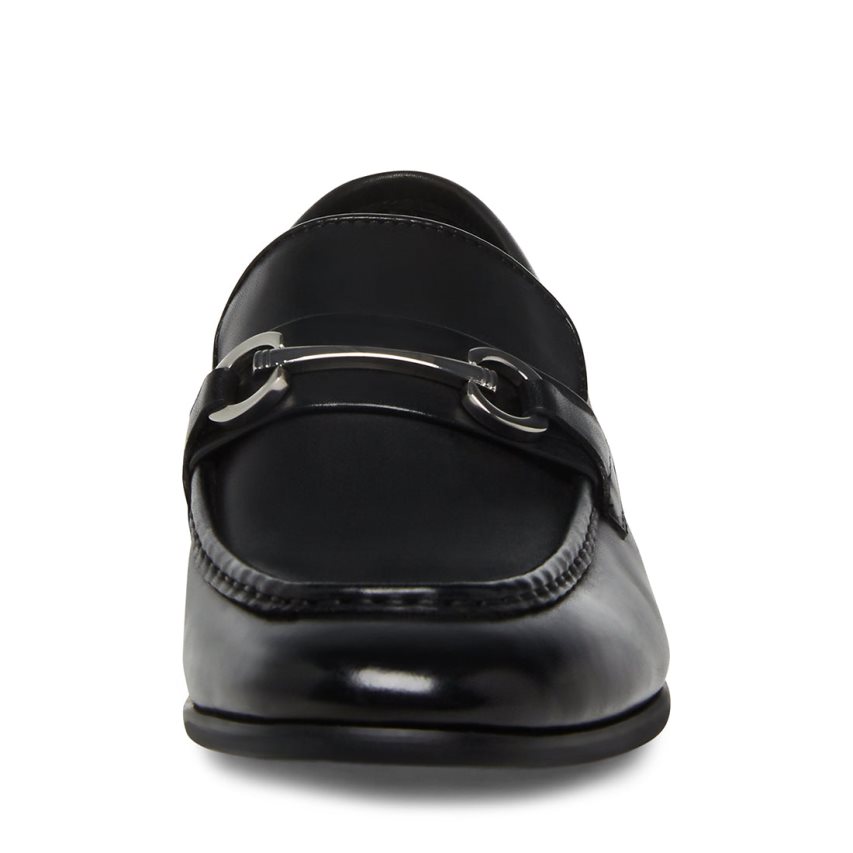 Loafers ανδρικα Steve Madden Philippe δερματινα μαυρα | GR-1647GDK