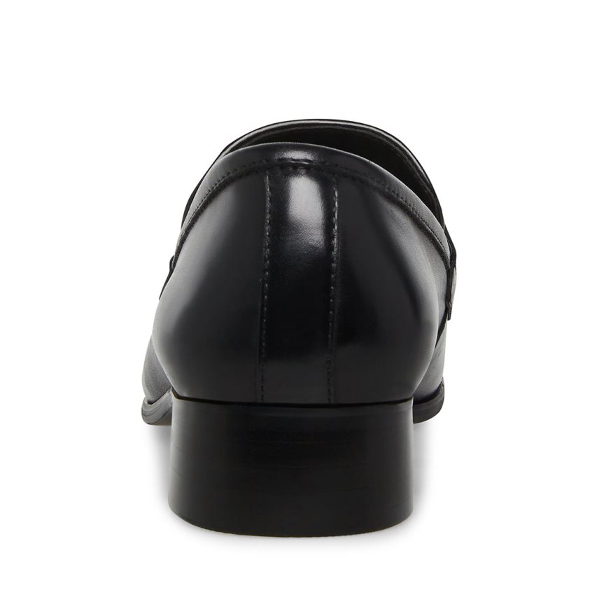 Loafers ανδρικα Steve Madden Philippe δερματινα μαυρα | GR-1647GDK