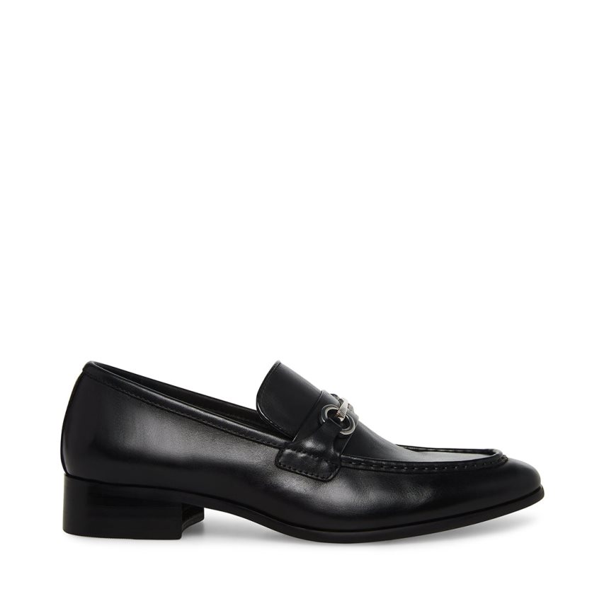 Loafers ανδρικα Steve Madden Philippe δερματινα μαυρα | GR-1647GDK