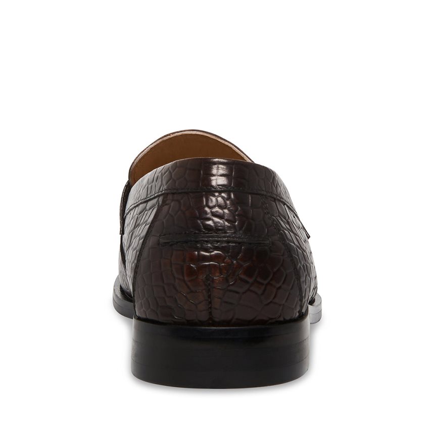 Loafers ανδρικα Steve Madden Wallace Crocodile σοκολάτα | GR-7513QBW