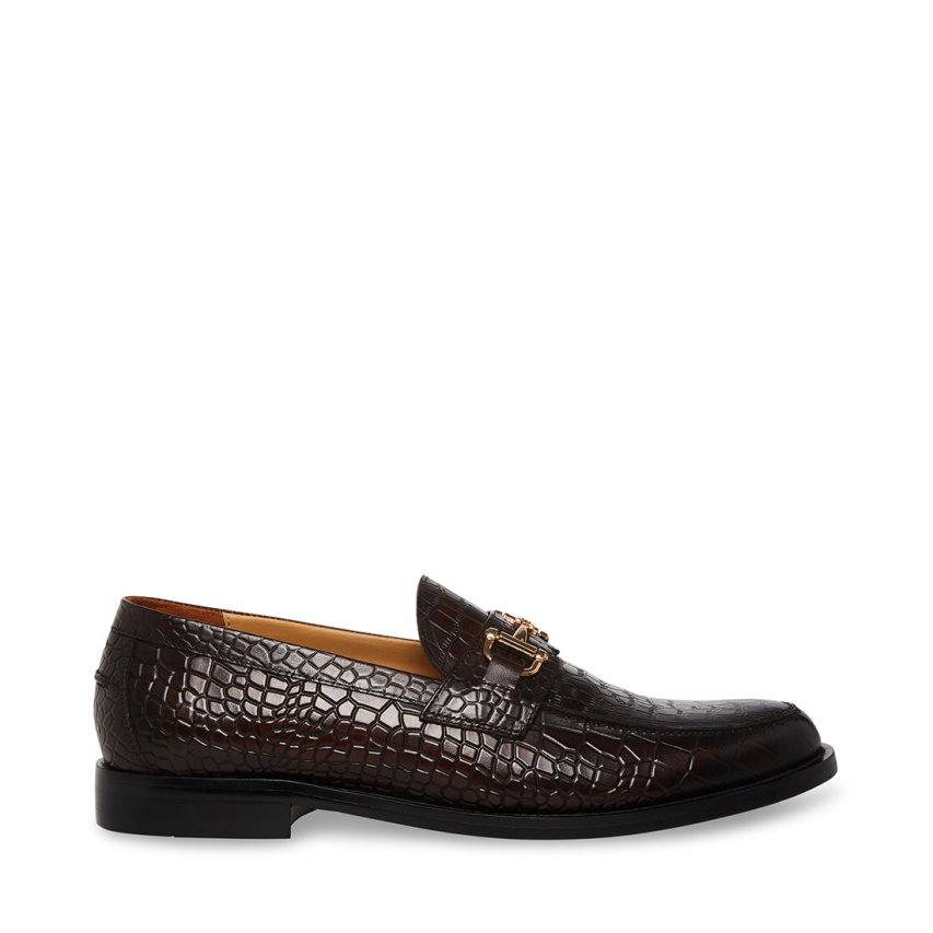 Loafers ανδρικα Steve Madden Wallace Crocodile σοκολάτα | GR-7513QBW