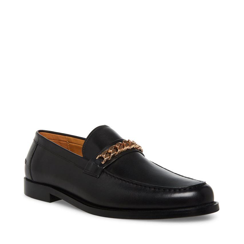 Loafers ανδρικα Steve Madden Wallace-c δερματινα μαυρα | GR-O691DSU